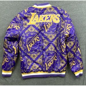 Los Angeles Lakers Bomber Starter Jacket Small Purple NBA  Spellout Ultra‎ Game